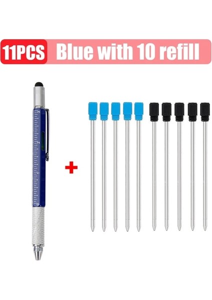 Siyah B 6 In 1 Çok Fonksiyonlu El Tornavida Aracı Tükenmez Kalem Ölçüm Teknolojisi Cetvel Mini Tornavida Dokunmatik Ekran Kalemi (Yurt Dışından)