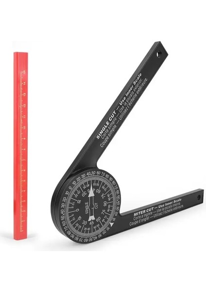 Beyaz Ağaç Işleme Gönye Testere Iletki Açı Aracı Cetvel 360° Açı Bulucu Inklinometre Gönye Testere Bölme Açısı Ölçme Aletleri (Yurt Dışından)