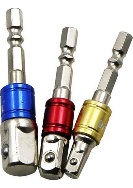 3 Adet (Kısa) 1/4 "3/8" 1/2 "soket Adaptörü Uzatma Matkap Ucu Cr-V Çelik 1/4" Altıgen Şaft Anahtarı Soket Uzatma Çubuğu Seti Elektrikli El Aletleri (Yurt Dışından)
