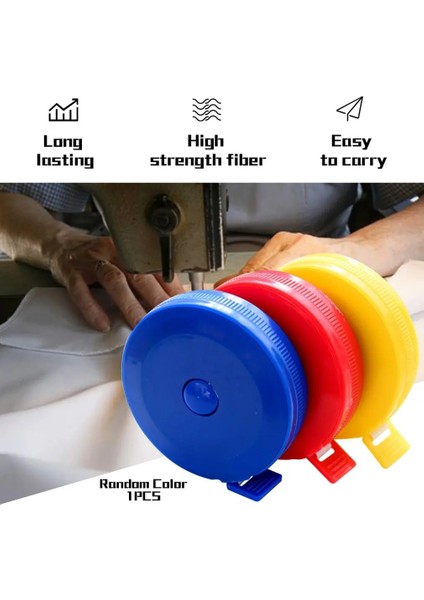 Rastgele Yenı 150 cm Mini Mezura Geri Çekilebilir Metrik Kemer Renkli Taşınabilir Cetvel Santimetre Inç Çocuk Yükseklik Cetvel (Yurt Dışından)