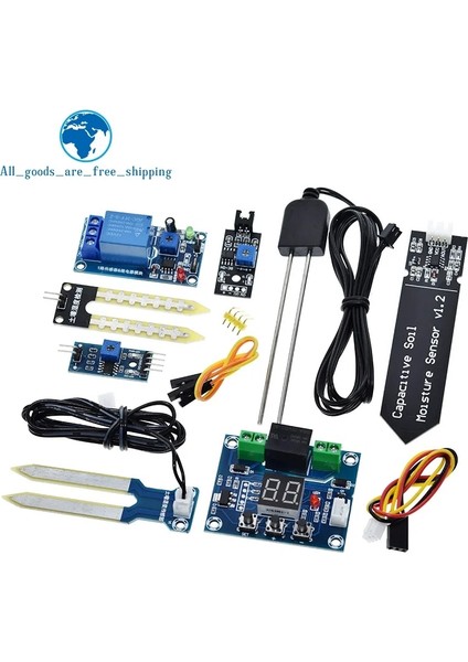 12V Toprak Rölesi Tzt Kapasitif Toprak Nemi Sensörü Modülü / Toprak Nemi Dijital Ekran Röle Kontrol Modülü Arduino Için Otomatik Sulama (Yurt Dışından)