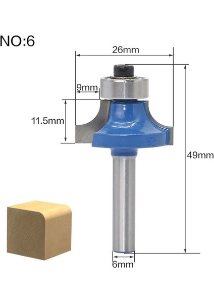 No6 1 Adet 6mm Shank Ahşap Freze Ucu Düz Uçlu Freze Düzeltici Temizleme Gömme Trim Köşe Yuvarlak Koy Kutusu Uçları Araçları Freze Kesici (Yurt Dışından)