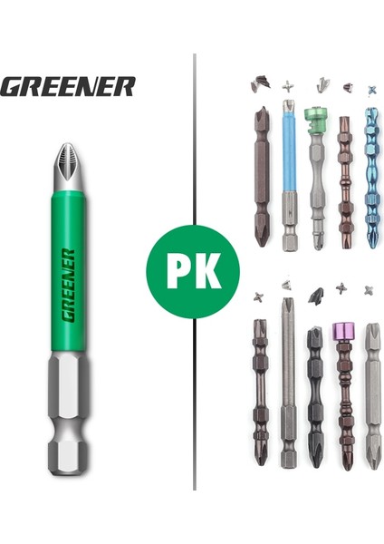 25MM Yeşil Kaymaz Manyetik Toplu Kafa Çapraz Yüksek Sertlik El Matkap Ucu Vida Elektrikli Tornavida Seti 25 50 65 70 90 150MM Ph2 (Yurt Dışından) modelleri
