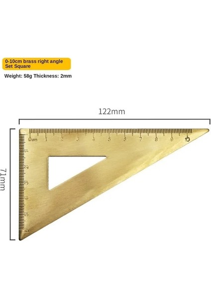 B 6 In 1 Mini Cetvel Pirinç Üçgen Düz Cetvel Iletki Ölçü Aletleri Ofis Okul Için Çok Fonksiyonlu Haritacılık Cetvel (Yurt Dışından)