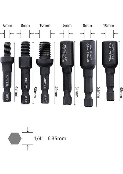 Wlw-M6 M6 M8 M10 Cr-Mo Kendinden Kılavuzlu Soket Adaptör Seti Somun Veya Askı Cıvatası Için Elektrikli Matkap Aracı Soket Kilit Vida Dişi Soketler (Yurt Dışından) modelleri