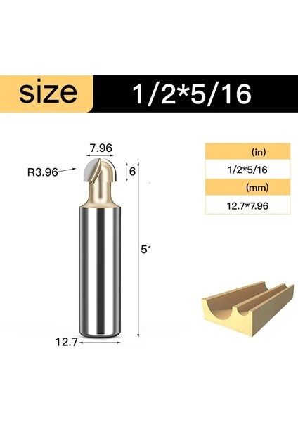 Y00112 Ağaç Işleme Çekirdek Kutusu Yuvarlak Koy Burun Bit Tungsten Karbür Cnc Oluk Araçları 1/2 1/4 Shank Freze Uçları Ahşap Freze Kesici Için (Yurt Dışından)