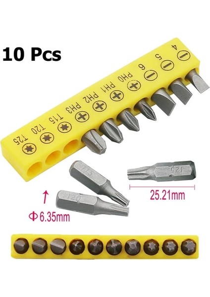 10 Adet 1 Takım 1/4 "altıgen Manyetik Vida Matkap Ucu Hızlı Değişim Kilitleme Bit Tutucu Matkap Vida Aracı Sürücü Kılavuzu Matkap Ucu Uzatma Çubuğu (Yurt Dışından)