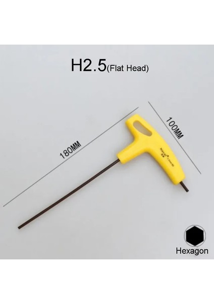 H2.5-1 Adet 1 Adet T-Kolu Altıgen Anahtar Anahtarı 400MM Düz/top Kafalı Altıgen Soket Tornavida Evrensel Çift Uçlu Anahtar Allen Vidalar Araçları (Yurt Dışından)