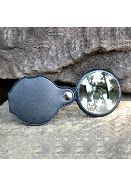Siyah 10X 10X Mini Cep Katlanır Büyüteç Yüksek Kaliteli Cam Lens Taşınabilir Takı Büyüteç Yaşlı Adam Okuma Hd Gözlük Büyüteç (Yurt Dışından)