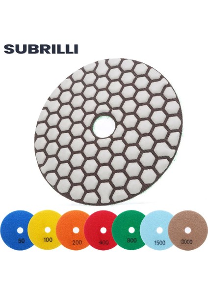 Grit 400 1 Adet 4 Inç Subrıllı 4"/100MM Elmas Parlatma Pedi Kuru Kullanım Keskin Esnek Zımpara Diski Reçine Bond Granit Mermer Taş Taşlama Aşındırıcı (Yurt Dışından)