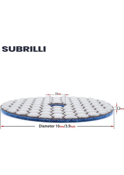 Grit 400 1 Adet 4 Inç Subrıllı 4"/100MM Elmas Parlatma Pedi Kuru Kullanım Keskin Esnek Zımpara Diski Reçine Bond Granit Mermer Taş Taşlama Aşındırıcı (Yurt Dışından)