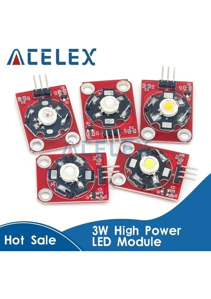 Kırmızı 3W Yüksek Güçlü LED Modülü Mavi/yeşil/mor/kırmızı/beyaz/sarı Arduino STM32 Avr Için Pcb Şasi ile LED (Yurt Dışından)