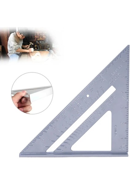 01 7 Inç 7/12 Inç Alüminyum Alaşımlı Üçgen Cetvel Kareler Svenson Metrik Kare Marangoz Aletleri Ağaç Işleme Kare Ölçer Ölçüm Aracı (Yurt Dışından) fırsatları