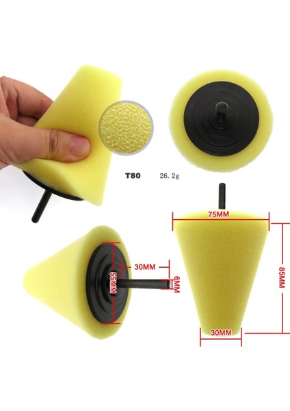 M10 Turuncu 1 Adet M10 Matkap Parlatma Pedleri Tekerlek Hub Koni Temizleme Süngeri Parlatma ve Ağda Topu Otomotiv Parlatıcı Araba Bakım Güzellik (Yurt Dışından) fiyatları
