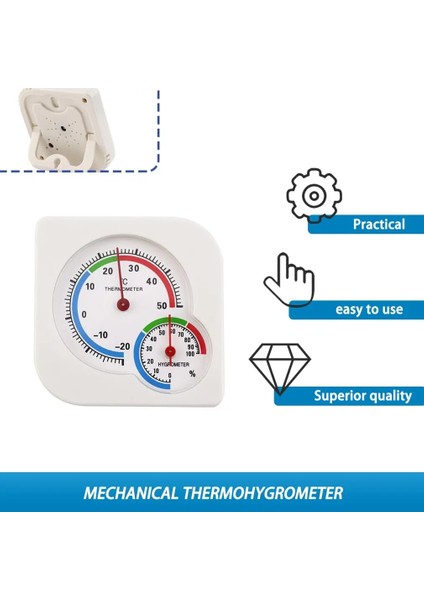 Beyaz Kapalı Dış Mekan 2 In 1 Mıni Islak Higrometre Nem Termometre Sıcaklık Ölçer Mekanik Klasik Ev Kullanımı Iç Mekan Dış Mekan (Yurt Dışından) modelleri