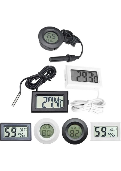 Hiçbir Tel Siyah 2 In 1 Mini LCD Dijital Sıcaklık Nem Ölçer Dedektörü Termograf Kapalı Oda Enstrümanı ile Iki LR44 Piller (Yurt Dışından)