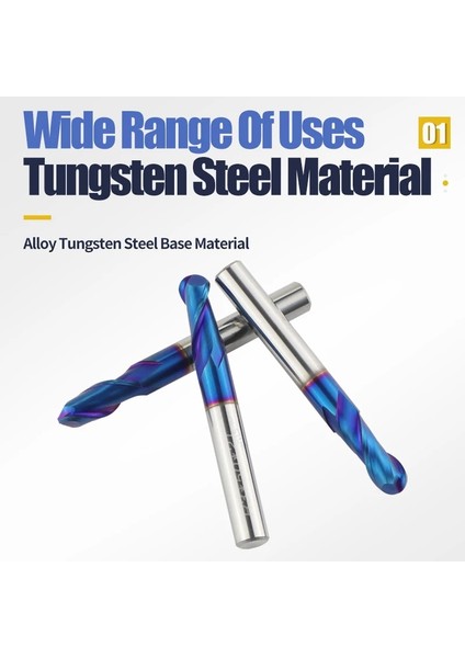 R1.75XD4X50L HRC55 Bilyalı Uçlu Freze Tungsten Karbür Kesici Cnc Router Bit Freze Aracı HRC45 55 65 2 Flüt Cnc Torna Tezgahı (Yurt Dışından)