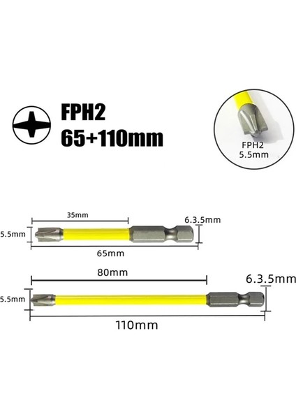 2 Adet 3 Adet 65/110MM Manyetik Özel Oluklu Çapraz Tornavida Bit Toplu Kafa Somun Sürücüleri Fph1 Fph2 Fph3 Soket Anahtarı Elektrikli El Aletleri (Yurt Dışından)