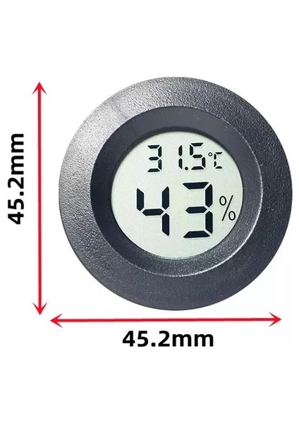 Yuvarlak Siyah Mini LCD Dijital Kapalı Termometre Higrometre Sıcaklık Kapalı Uygun Sıcaklık Sensörü Nem Ölçer Ölçer Aletleri (Yurt Dışından)