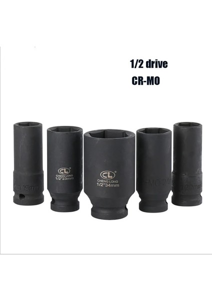 8mm 1/2 "sürücü Derin Hava Soketleri Cr-Mo 78 mm Uzunluk Altıgen Darbe Soketi Siyah Hava Anahtarı Tuşları Prizler Kafa Oto Kamyon Tamir Araçları (Yurt Dışından)