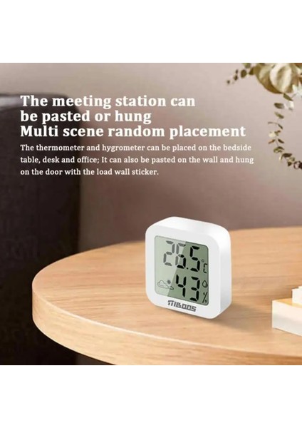 B Kapalı Mini Termometre Higrometre Oturma Odası LCD Dijital Sıcaklık Nem Ölçer Sensörü Hava Istasyonu Ölçer Aracı (Yurt Dışından)