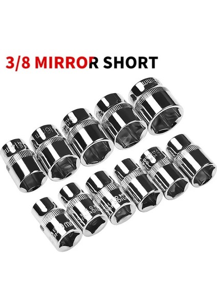 17MM-1 Adet 3/8 "sürücü Altıgen Kısa Lokma Anahtar Kafa Anti-Pas 6 Nokta Lokma Seti Adaptörü Tork Anahtarı Cırcır Somun Anahtarı Somun Sökme (Yurt Dışından)