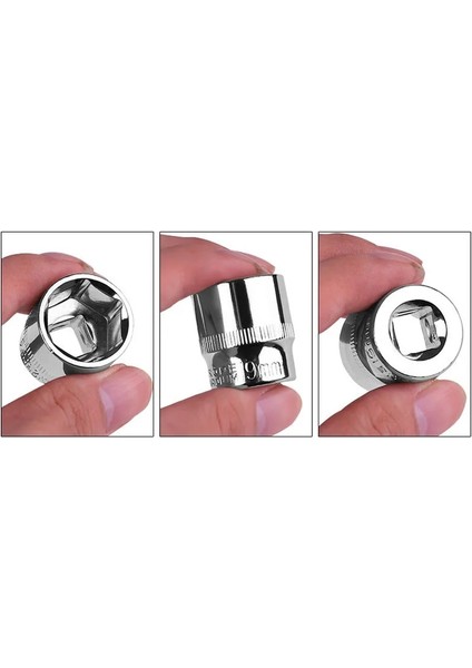 17MM-1 Adet 3/8 "sürücü Altıgen Kısa Lokma Anahtar Kafa Anti-Pas 6 Nokta Lokma Seti Adaptörü Tork Anahtarı Cırcır Somun Anahtarı Somun Sökme (Yurt Dışından)