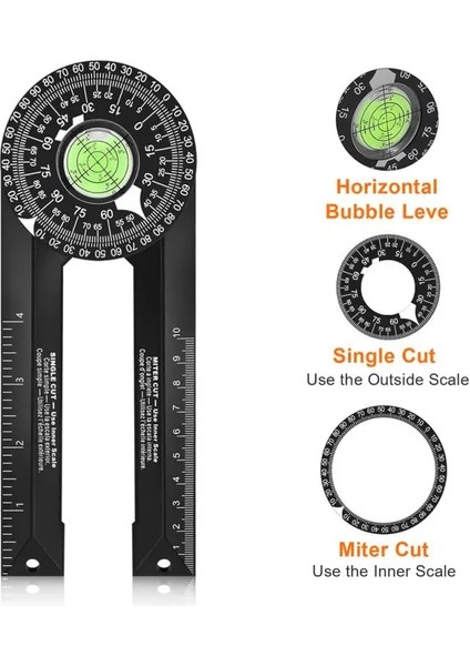 01 Profesyonel Diy Ölçme Aracı Ağaç Işleme Özellikli Hassas Konik Açıölçer Gönye Testere Evrensel Açı Bulucu 360° Açı (Yurt Dışından) modelleri