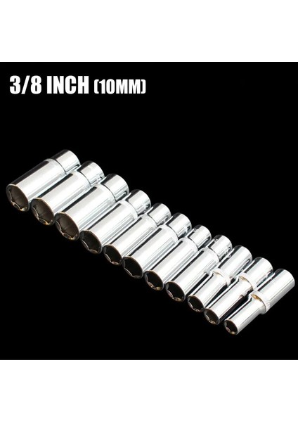 8mm 1 Adet Anti-Pas 3/8 "sürücü Hex Derin Lokma Seti Cr-V 63MM Uzun Lokma Anahtar Kafa 6-24MM Soket Bit Oto Tamir Somun Temizleme Araçları (Yurt Dışından)