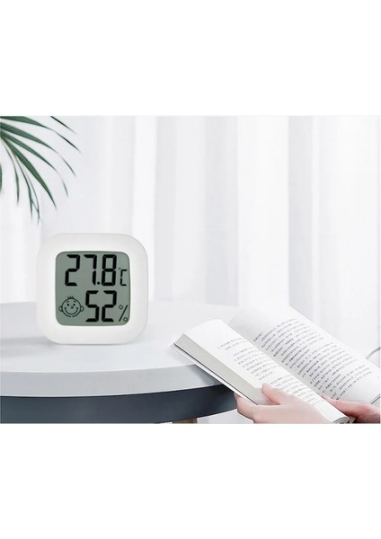Tpye 3 Beyaz LCD Elektronik Dijital Sıcaklık Sensörü Nem Ölçer Arka Işık Termometre Higrometre Ölçer Kapalı Hava Istasyonu Saat (Yurt Dışından)