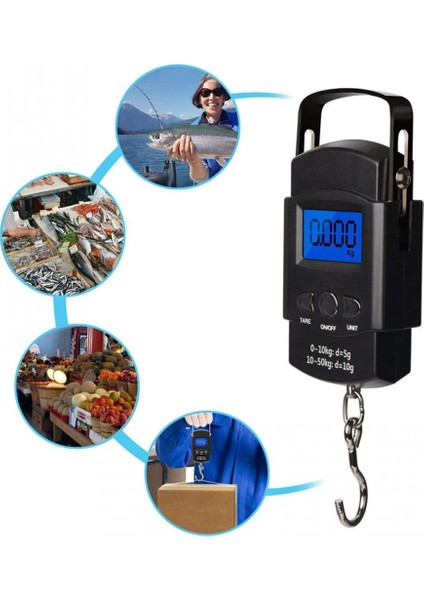 50 kg Taşınabilir Dijital Terazi Elektronik El Kanca Dengesi Tartı Ev Aracı (Yurt Dışından)