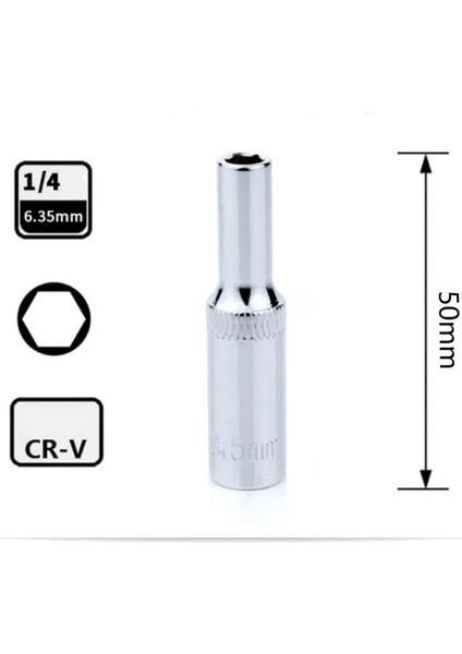 1 Adet-6mm 1 Adet/takım 1/4 "sürücü 50MM Derin Soket Seti Crv Anti-Pas Altıgen Uzun Soketler 4-14MM Tork Anahtarı Cırcır Lokma Anahtar Kafaları (Yurt Dışından) fırsatları