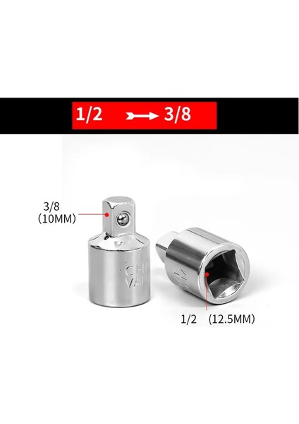 C 3/8 "1/4" 1/2 Inç Sürücü Cırcır Dönüştürücü Soket Adaptörü Dönüştürücü Redüktör Hava Darbe Soket Anahtarı Adaptörü El Onarım Aracı (Yurt Dışından)