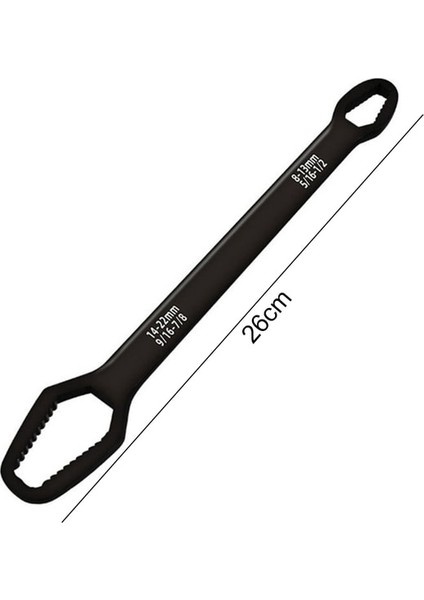 26 cm Siyah 8-22MM Evrensel Torx Anahtarı Ayarlanabilir Çift Kafa Anahtar Vida Somun Anahtarı Mini Cırcır Anahtarı Motosiklet Araba Tamir El Aletleri (Yurt Dışından)