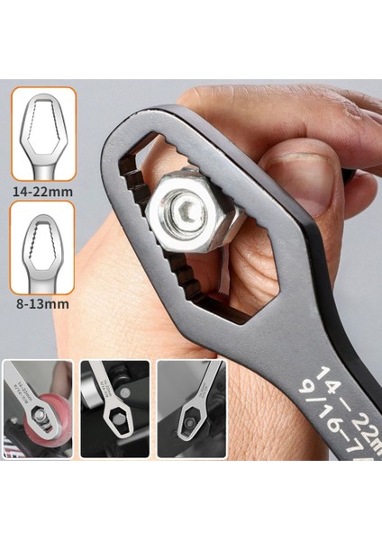 26 cm Siyah 8-22MM Evrensel Torx Anahtarı Ayarlanabilir Çift Kafa Anahtar Vida Somun Anahtarı Mini Cırcır Anahtarı Motosiklet Araba Tamir El Aletleri (Yurt Dışından) fiyatları