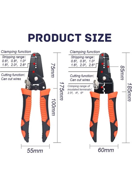 8 Inç 185MM Sıyırma Sıkma Pensesi Tel Striptizci Çok Fonksiyonlu Halka Crimper Elektrikçi Soyma Ağ Kablosu Striptizci Aracı (Yurt Dışından) indirimleri