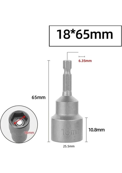 18MM Darbe Soket Manyetik Somun Tornavida Güç Somun Sürücü Matkap Ucu Seti 1/4 "hex Soket Adaptörü Cıvata Sürücüleri Tamir Aracı Kiti (Yurt Dışından)
