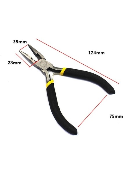 01 8 Stil Taşınabilir Dayanıklı Karbon Çelik Dövme Mücevherat Pense Hafif Yapma Boncuk Mini Pense Aracı Yuvarlak Düz Uzun Burun (Yurt Dışından)