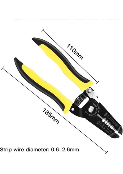 185MM 185MM Sıyırma Sıkma Pensesi Tel Striptizci Çok Fonksiyonlu Halka Crimper Elektrikçi Soyma Ağ Kablosu Striptizci Araçları (Yurt Dışından)