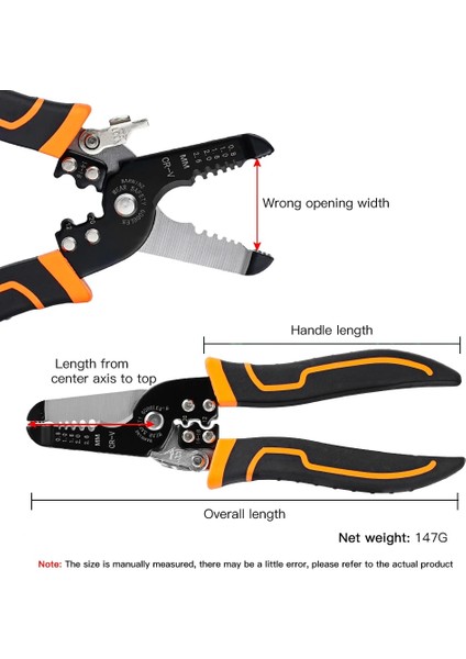 185MM 185MM Sıyırma Sıkma Pensesi Tel Striptizci Çok Fonksiyonlu Halka Crimper Elektrikçi Soyma Ağ Kablosu Striptizci Araçları (Yurt Dışından) fırsatları