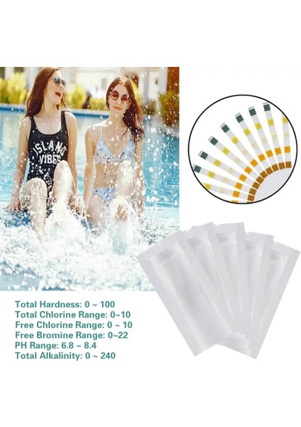 Ph Test Şeritleri 50 Adet Çok Amaçlı 5'i 1 Arada Ph Test Şeritleri Ücretsiz Klorsuz Brom Ph Toplam Alkali Sertliği Için Havuz ve Spa Suyu Test Cihazı Kağıdı (Yurt Dışından) indirimleri