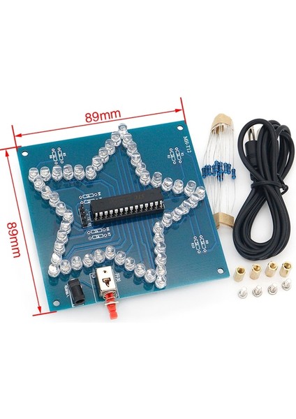 Beş Köşeli Yıldız 1 Dıy Elektronik Kiti Kalp Şekli Renkli Parlama LED Rgb Modülü Aşk Su Işığı STC89C52 51 Arduino Için Tek Çipli Mikrobilgisayar (Yurt Dışından)