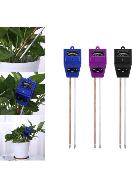 Mavi 3 In 1 Toprak Ph Ölçer Saksı Higrometre Toprak Test Cihazı Bitkiler Büyüme Nem Işık Yoğunluğu Ölçer Enstrüman Bahçe Aletleri (Yurt Dışından) fırsatları