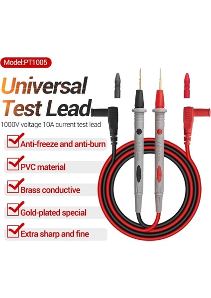 Set1 PT1005 1000 V 10A Prob Testi Pin Pin Dijital Multimetre Iğne Ucu Çok Metre Test Cihazı Kurşun Probu Tel Kalem Kablosu (Yurt Dışından) indirimleri