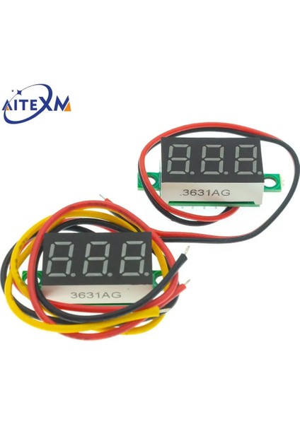 2WIRE Kırmızı 0.36 Inç 2/3 Wire 0.36'' Dc 4.5-30V 3 Haneli Ekran Voltmetre Mini LED Dijital Panel Gerilim Ölçer Enstrüman Kırmızı/mavi/yeşil (Yurt Dışından) fırsatları