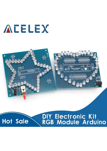 Beş Köşeli Yıldız 2 Dıy Elektronik Kiti Kalp Şekli Renkli Parlama LED Rgb Modülü Aşk Su Işığı STC89C52 51 Arduino Için Tek Çipli Mikrobilgisayar (Yurt Dışından) fiyatları