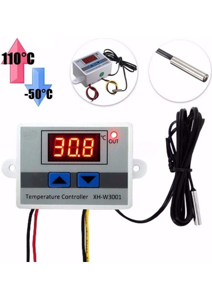 Ac 220V XH-W3001 12V 24V 220VAC 10A Dijital LED Sıcaklık Kontrol Cihazı Inkübatör Soğutma Isıtma Anahtarı Termostat Ntc Sensörü (Yurt Dışından)