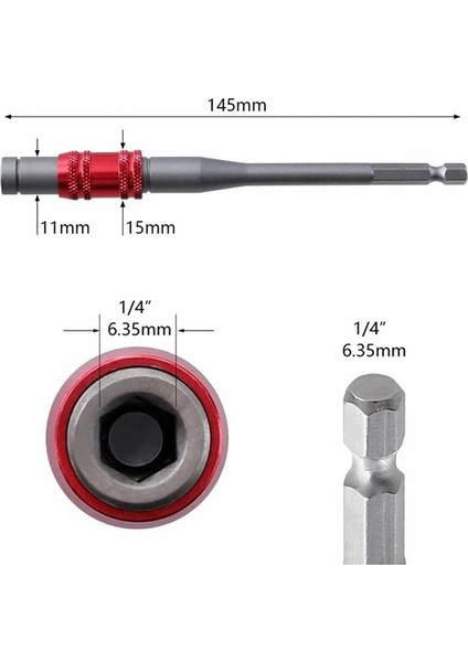 B02 1/4 "altıgen Manyetik Halka Tornavida Uçları Matkap El Aletleri 1/4" Şaft Uzatma Çubuğu Hızlı Değişim Tutucu Tahrik Kılavuzu Vida Matkap Ucu (Yurt Dışından) modelleri