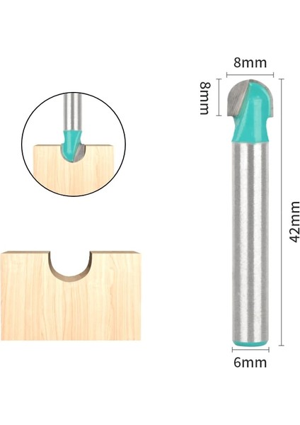 6X12 Yusun 1 Adet 6mm Shank Yeşil Koy Kutusu Bit Yönlendirici Bit Ağaç Işleme Freze Ahşap Için Kesici Bit Yüz Değirmeni Karbür Kesici Uç Freze (Yurt Dışından)