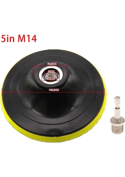 5in M14 3/4/5 Inç Destek Pedi Araba Parlatıcı Kaput Açı Öğütücü Tekerlek Sander Disk Otomatik Parlatma 10/14MM Kendinden Yapışkanlı Destek Pedi (Yurt Dışından)